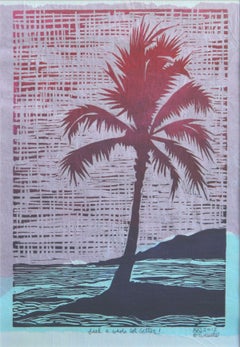 Tropical Palm Block Print
