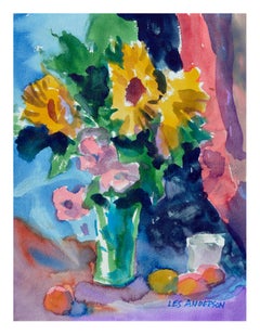 Flower Bouquet with Fruit Still Life