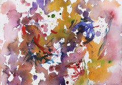 Spruzzi astratti di giallo, rosso e viola