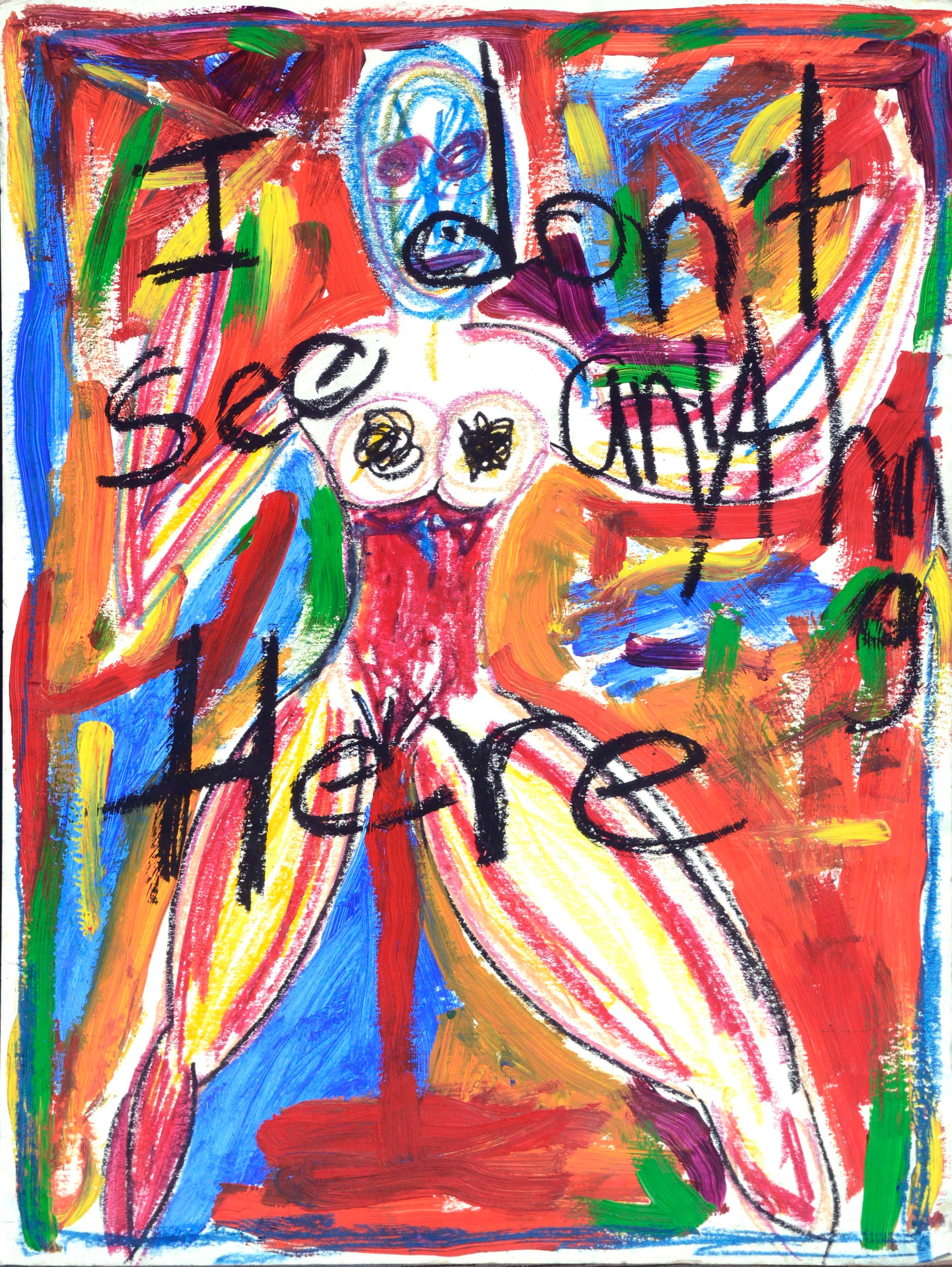 Abstract Expressionist Figure - "I Don't See Anything Here"