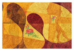 Figures in Motion with Roses - Pointillist Figurative Abstract