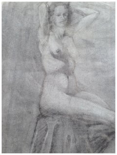 1940s Seated Nude Figure Study