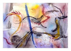 Vintage Lascaux Caves Abstract Watercolor