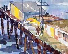 Walk Along the Capitola Pier - Figurative Seascape