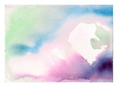 Vintage Cosmic Lavender Abstract Watercolor