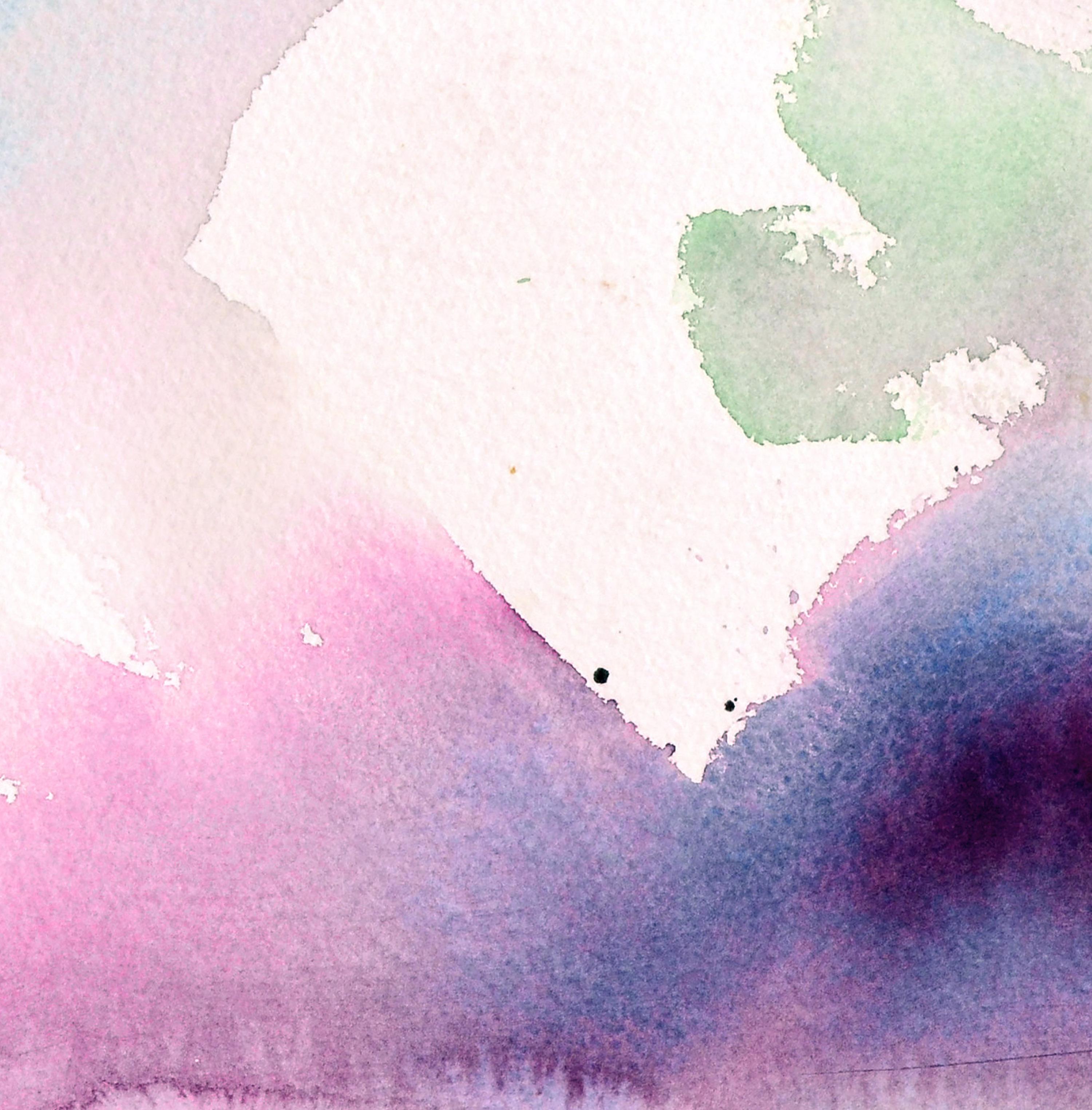 Cosmic Lavendel Abstraktes Aquarell (Abstrakter Expressionismus), Art, von Les Anderson