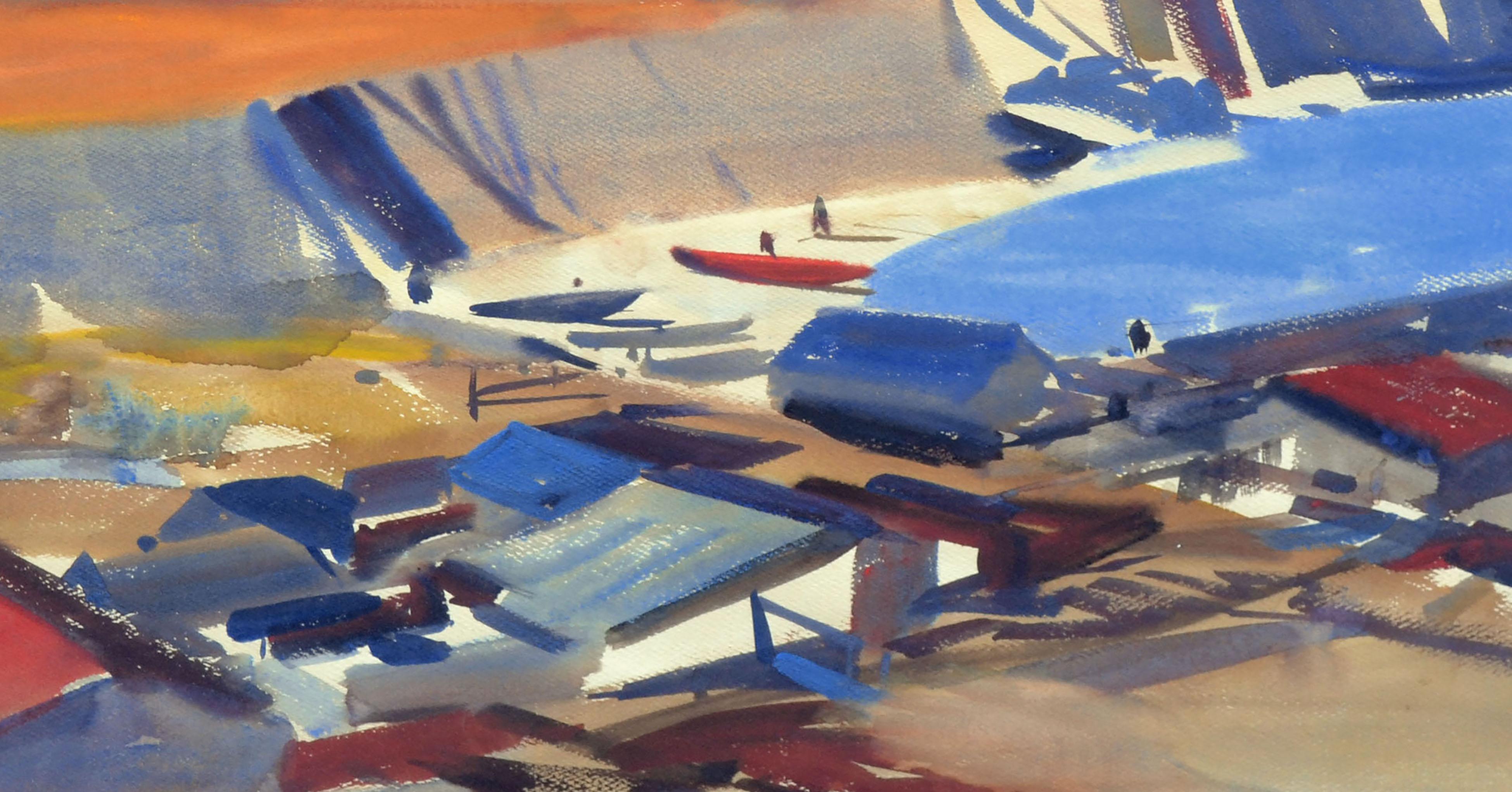 Paisaje de la Cala de la Escuela de California de mediados de siglo - Painting Expresionismo abstracto de David H. Granno