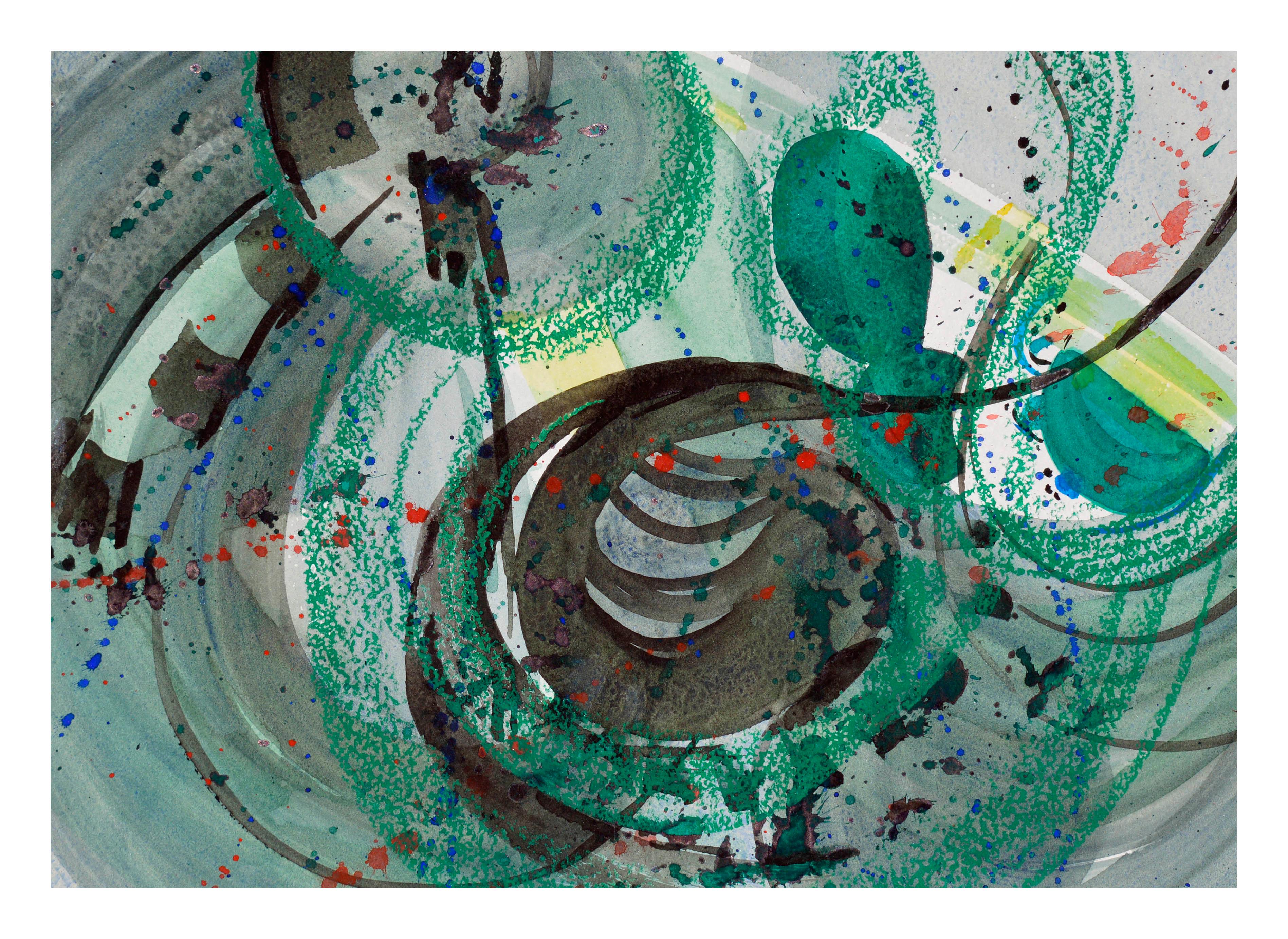 Grün Abstrakt – Art von Doris Warner