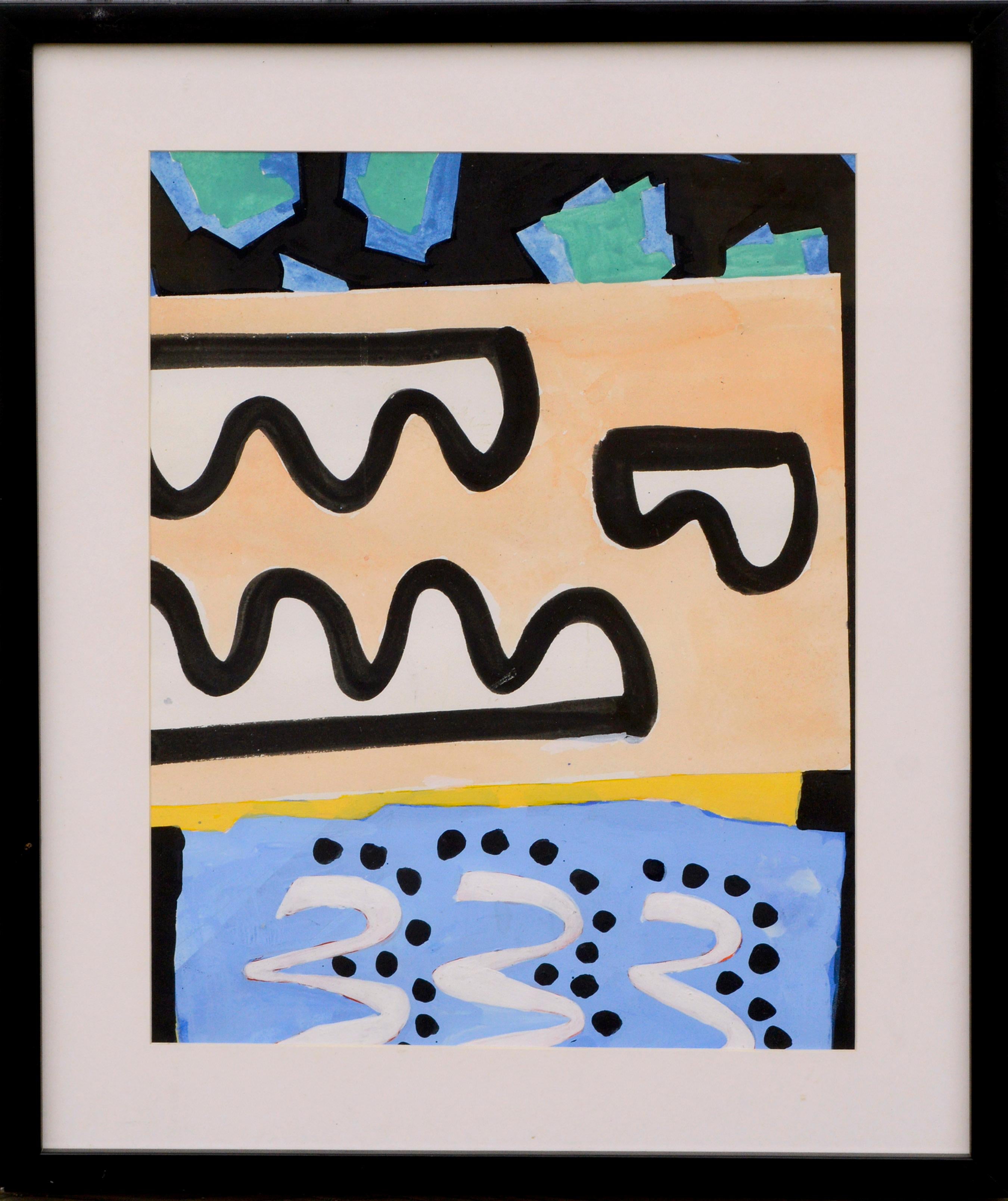 Abstract Painting di Marc Foster Grant - Blu e pesca astratto
