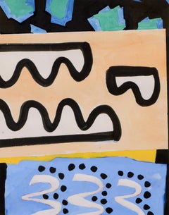 Blue & Peach Abstract