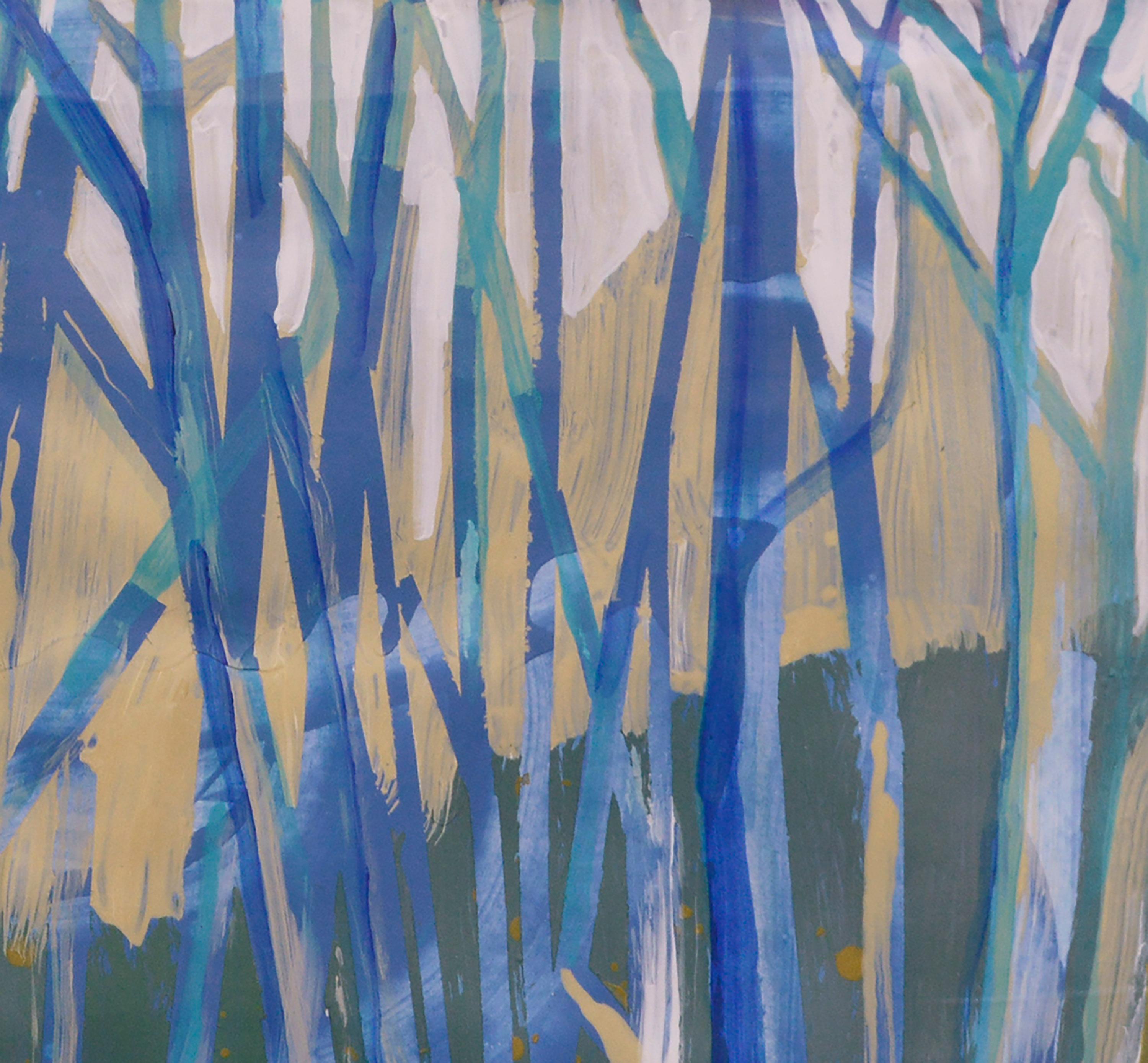 Blue Trees, Large-Scale Contemporary Abstract Forest Landscape  2