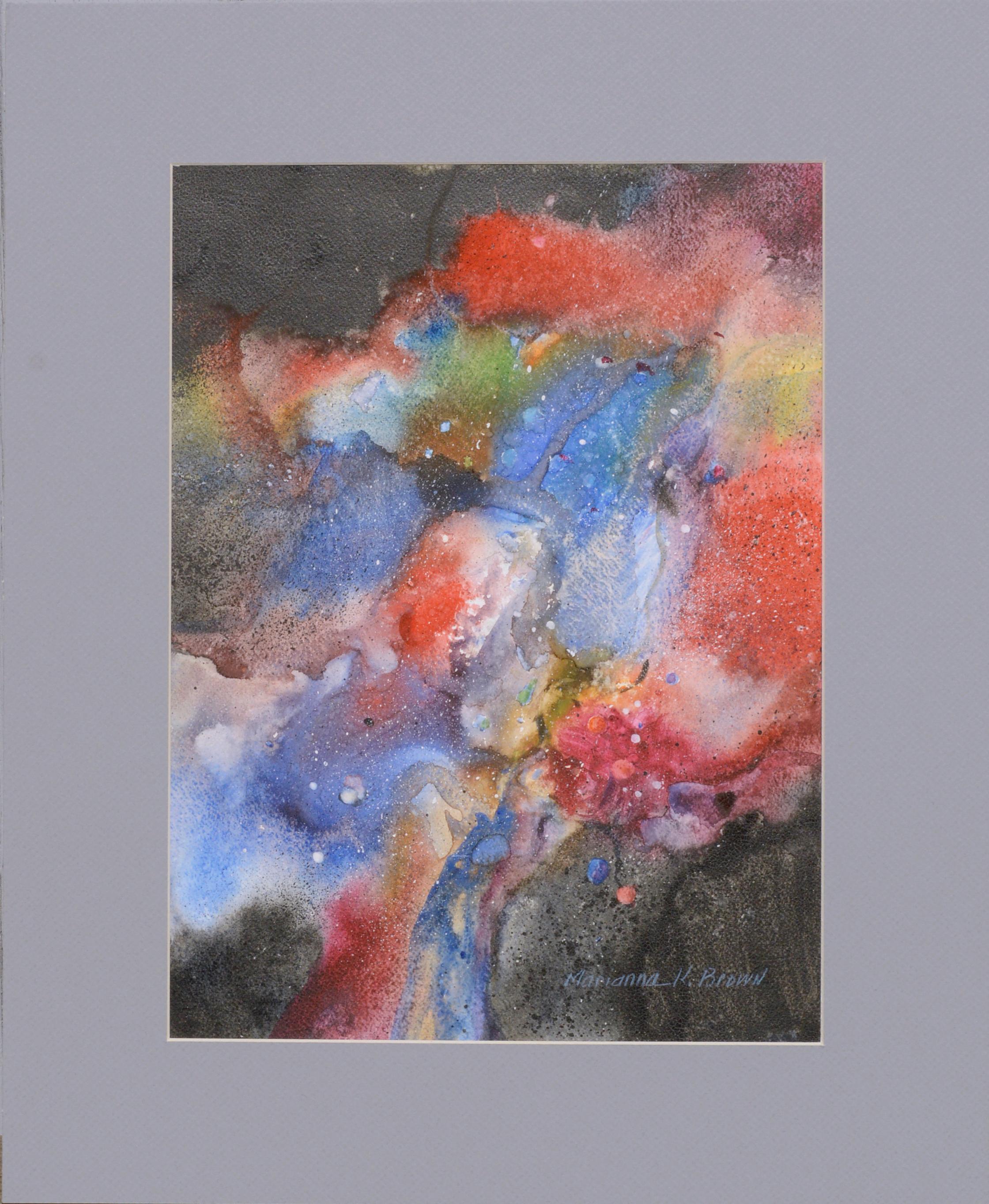 Marianne K. Brown Abstract Painting - Evolution Orion Nebula (1), Colorful Cosmic Flow Abstract