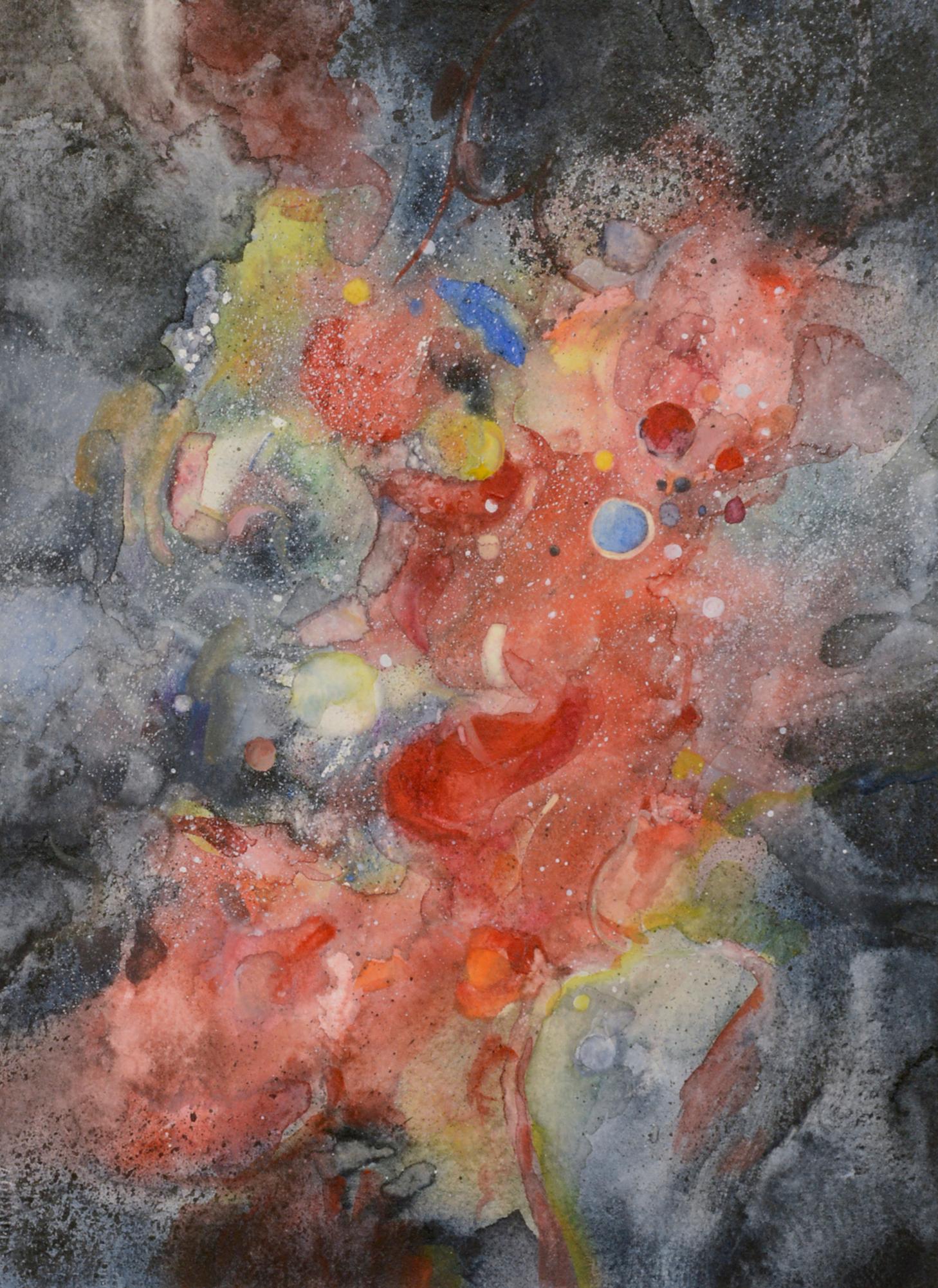 Evolution Orion Nebula (4) - Colorful Cosmic Flow Abstract - Painting by Marianne K. Brown