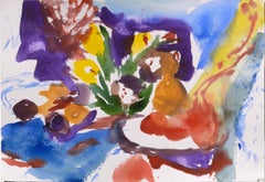 Abstract Still Life with Fruit and Flowers