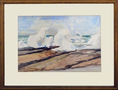 Vintage Crashing Surf Seascape