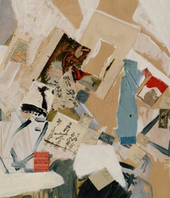 "Lusitania", pittura astratta contemporanea con collage