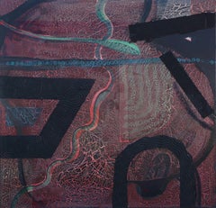 Primordial Abstract #1, Dark Textural Large-Scale Contemporary Abstract