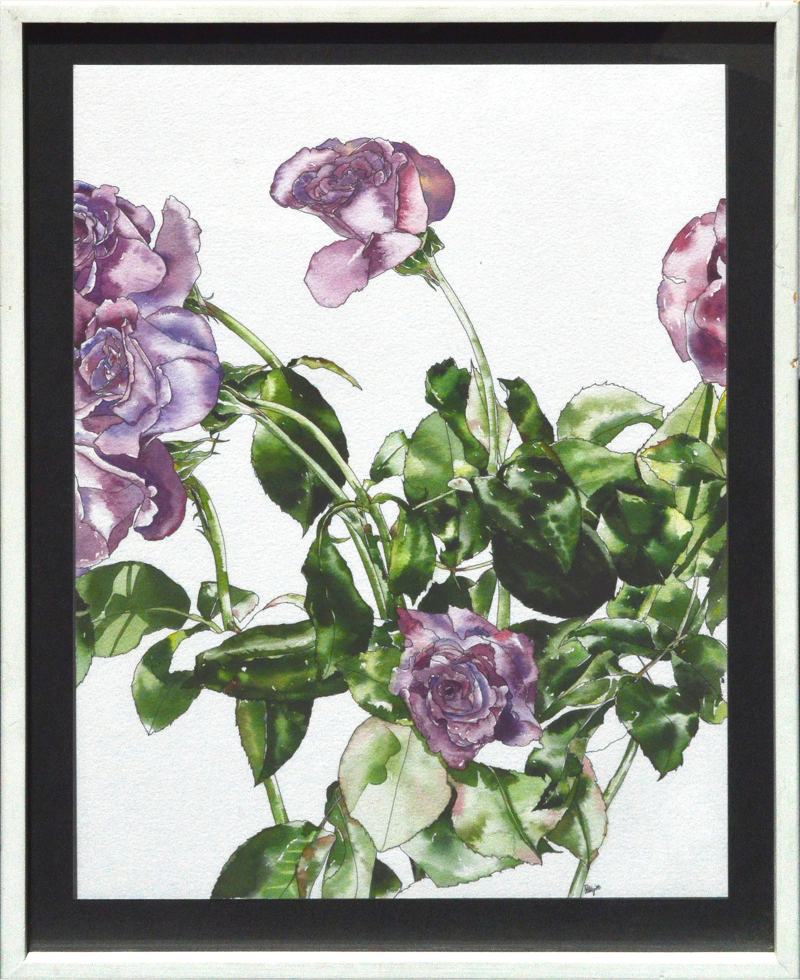 Deborah Eddy Still-Life – Rosen aus Lavendel – botanische Studie 