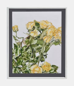 Retro Yellow Roses - Botanical Study 