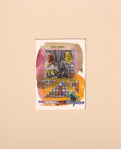 "Trabajadores de élite", collage figurativo moderno a pequeña escala con acuarela de Dick Crispo
