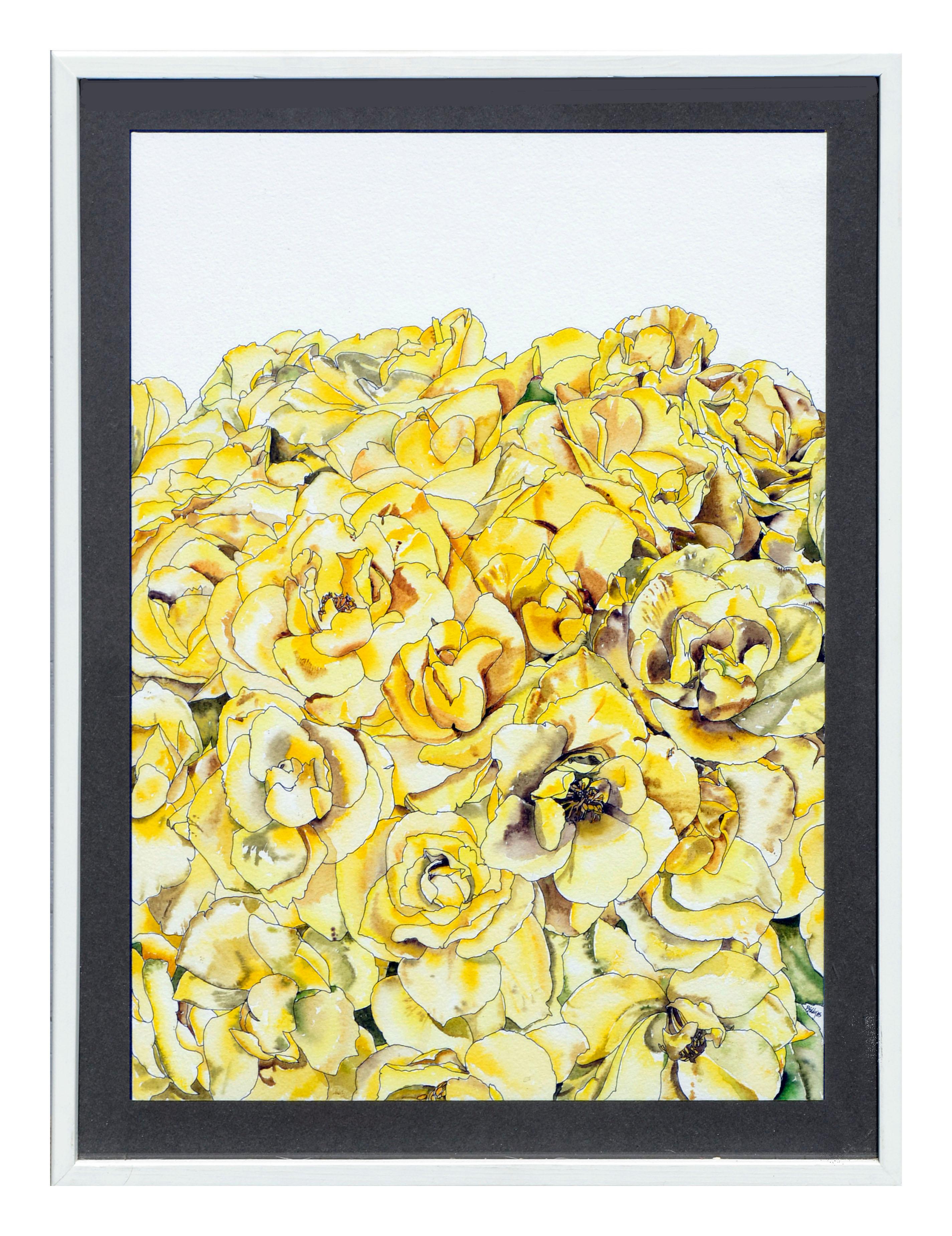 Still-Life Deborah Eddy - Roses jaunes - Étude botanique 