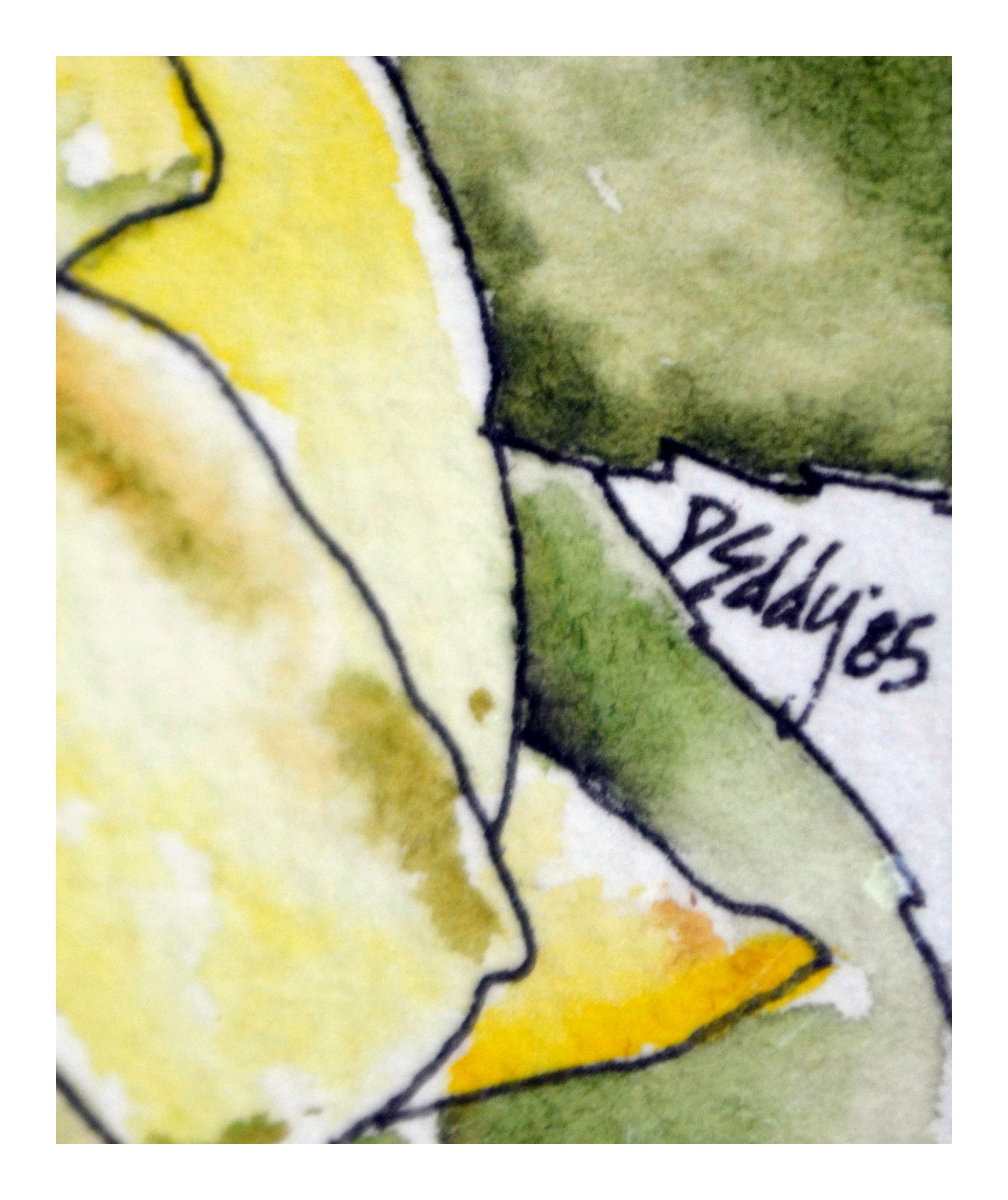 Gelbe gelbe Rosen – botanische Studie  (Beige), Still-Life, von Deborah Eddy