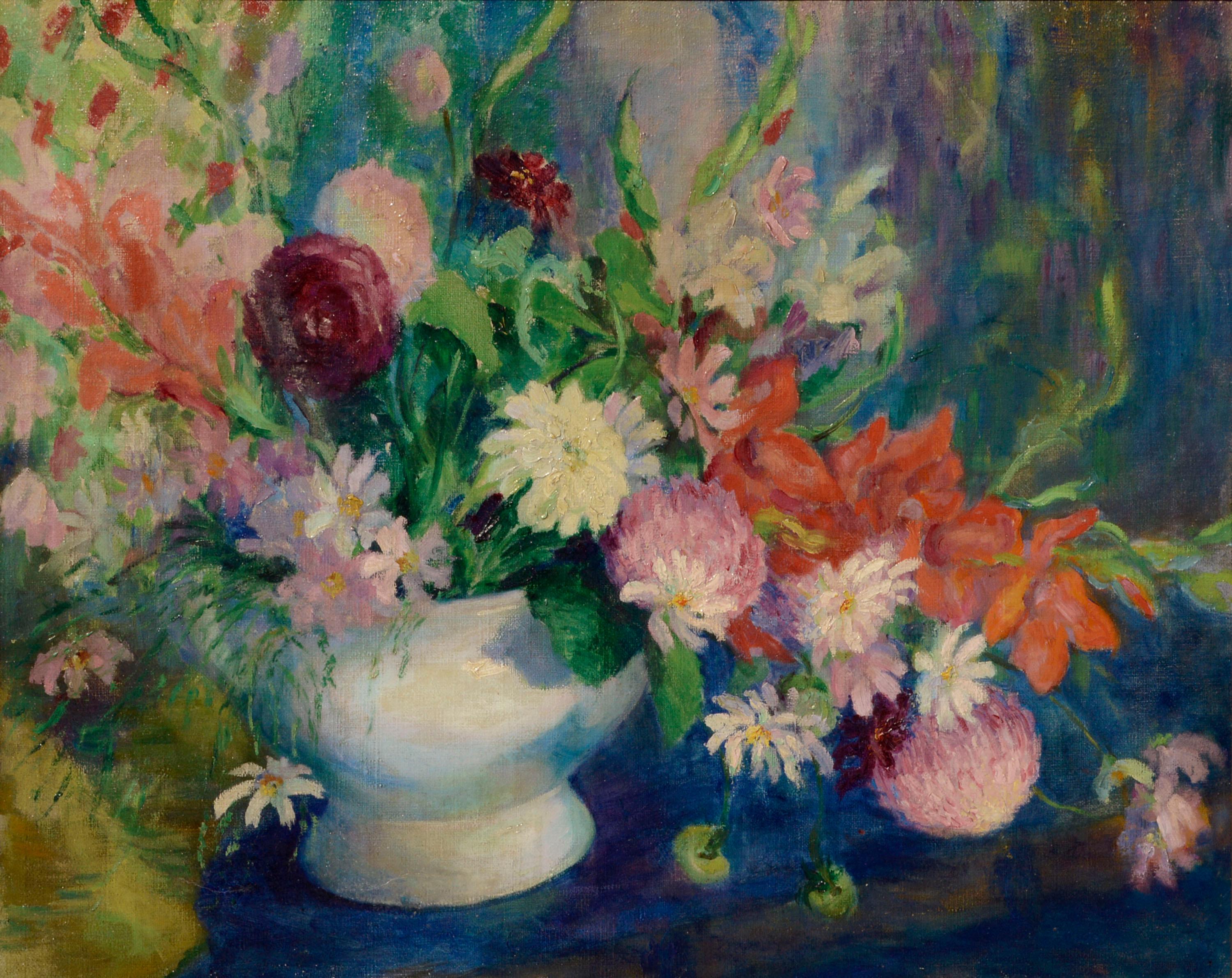 Early 20th Century 1920s Spring Floral Still Life - Painting by Elizabeth Fitzgerald Forbes (Dallam) 