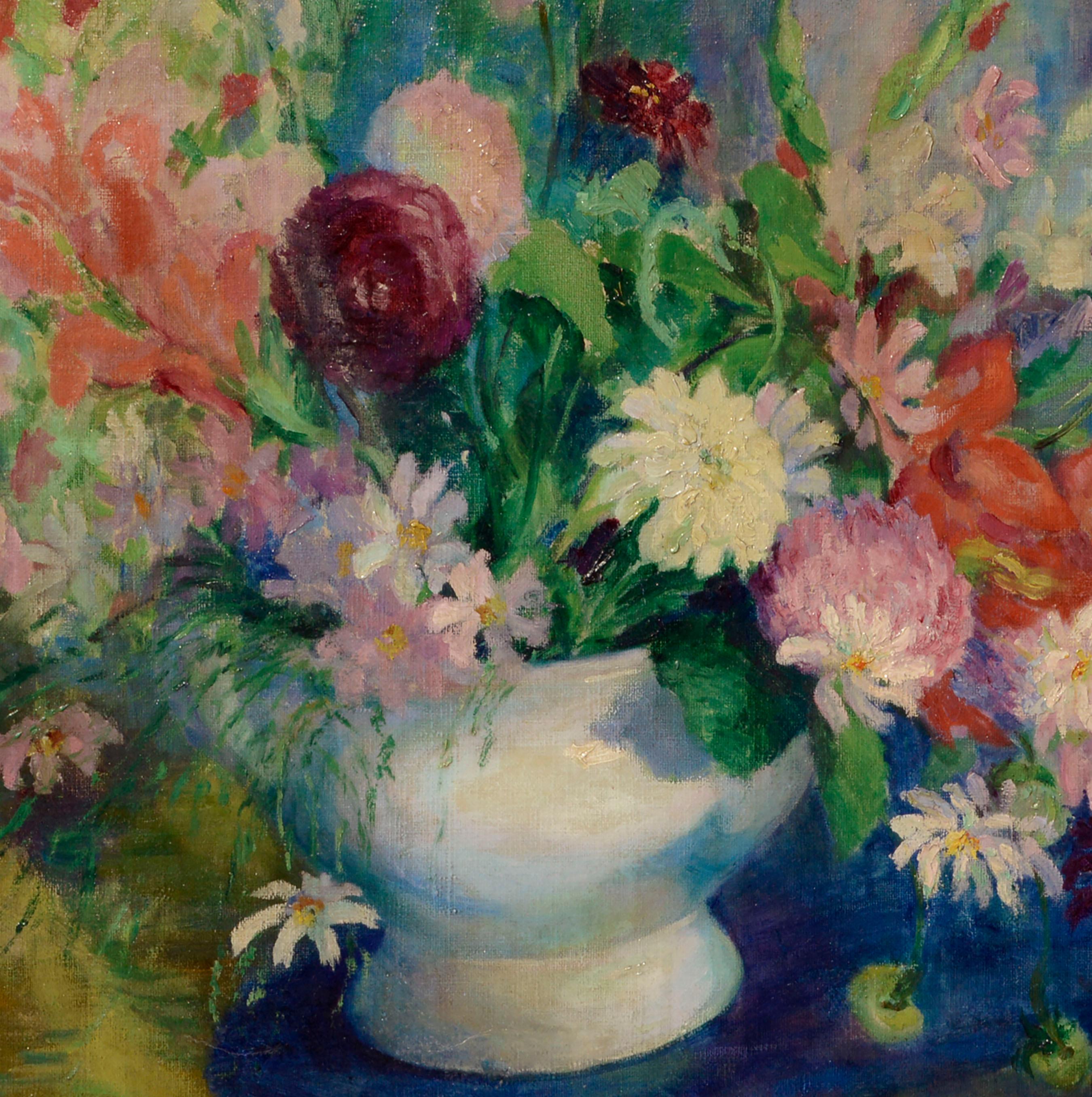 Nature morte florale de printemps du début du XXe siècle, années 1920 - Impressionnisme américain Painting par Elizabeth Fitzgerald Forbes (Dallam) 