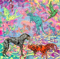 Psychedelic Animal Vortex Neon Abstract