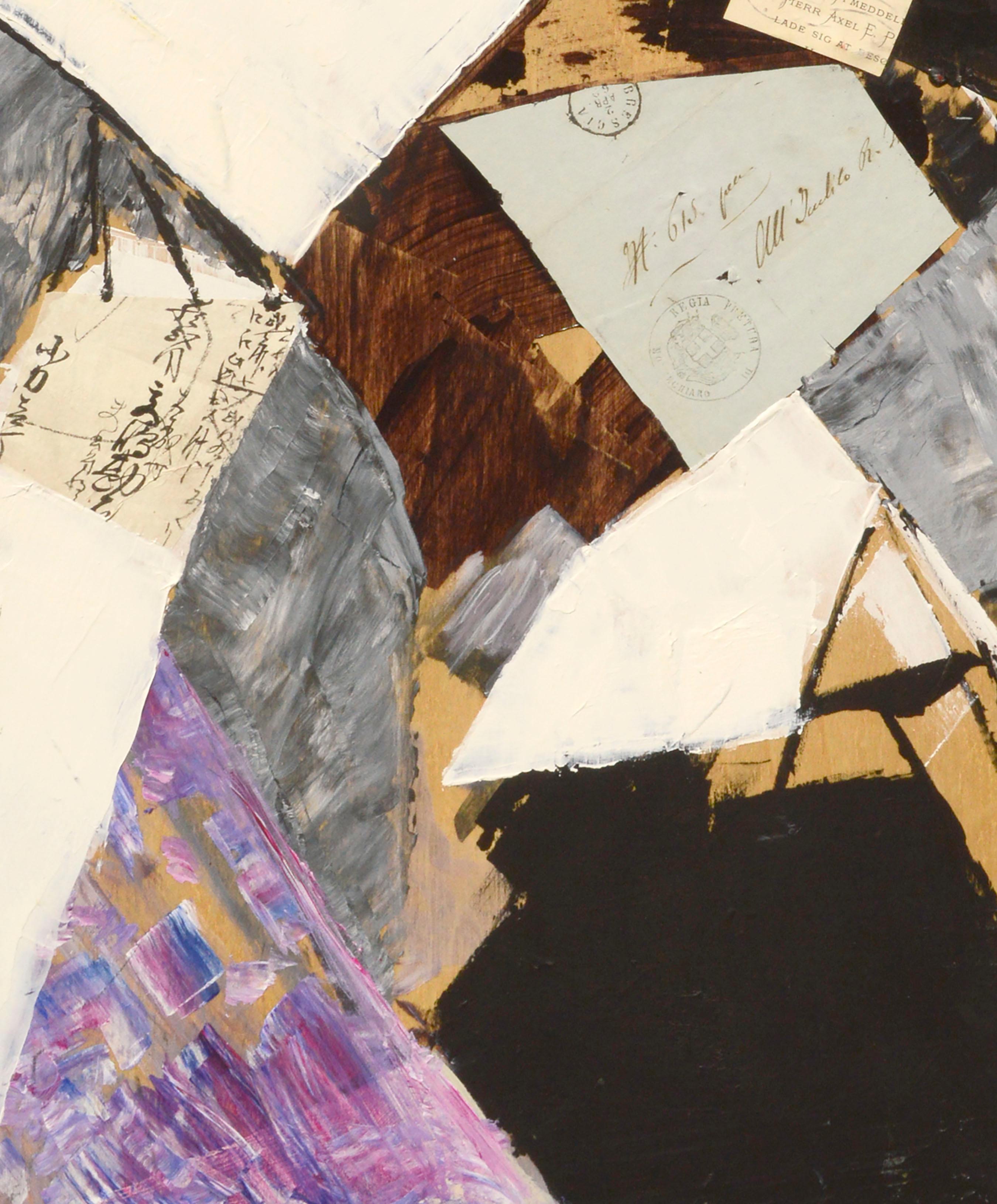 Abstrakte Gemälde-Collage „Brescia“ (Abstrakter Expressionismus), Painting, von Michael Pauker 