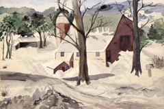"Barn in Winter" - Mid Century Landscape