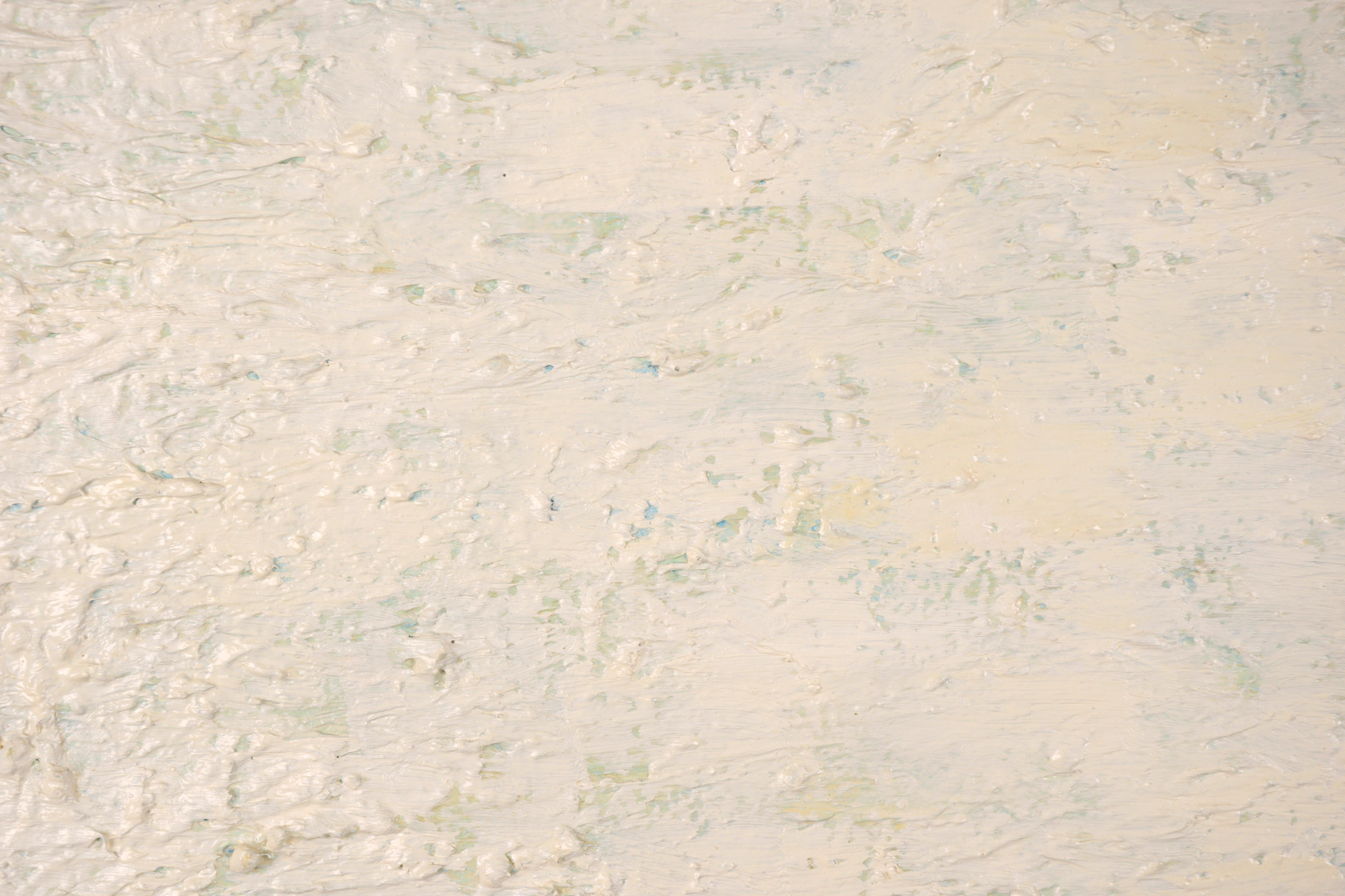 Contemporary Abstract Colorfield Landscape in Cream & Green - Painting by Michael Pauker 