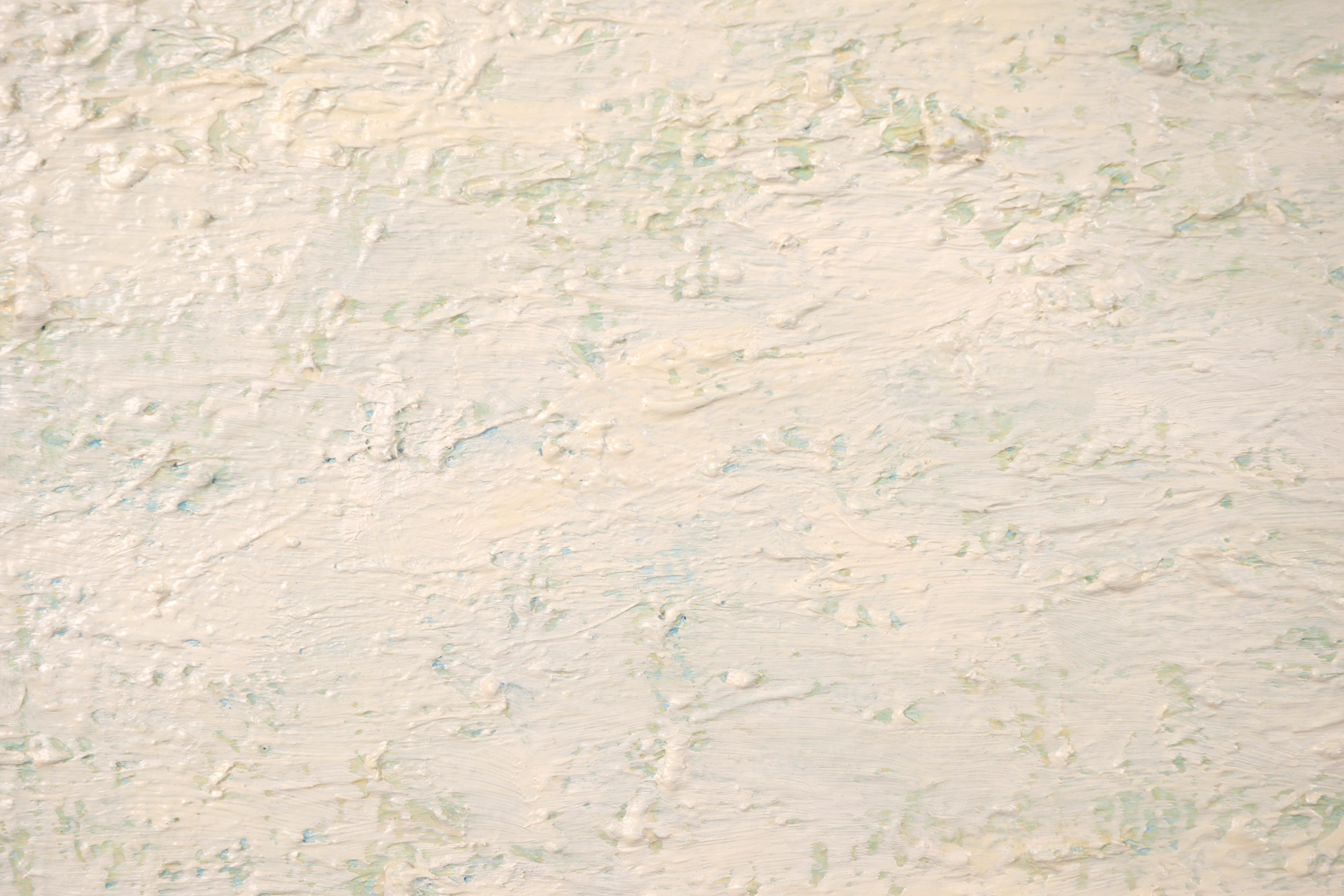 Contemporary Abstract Colorfield Landscape in Cream & Green - Color-Field Painting by Michael Pauker 