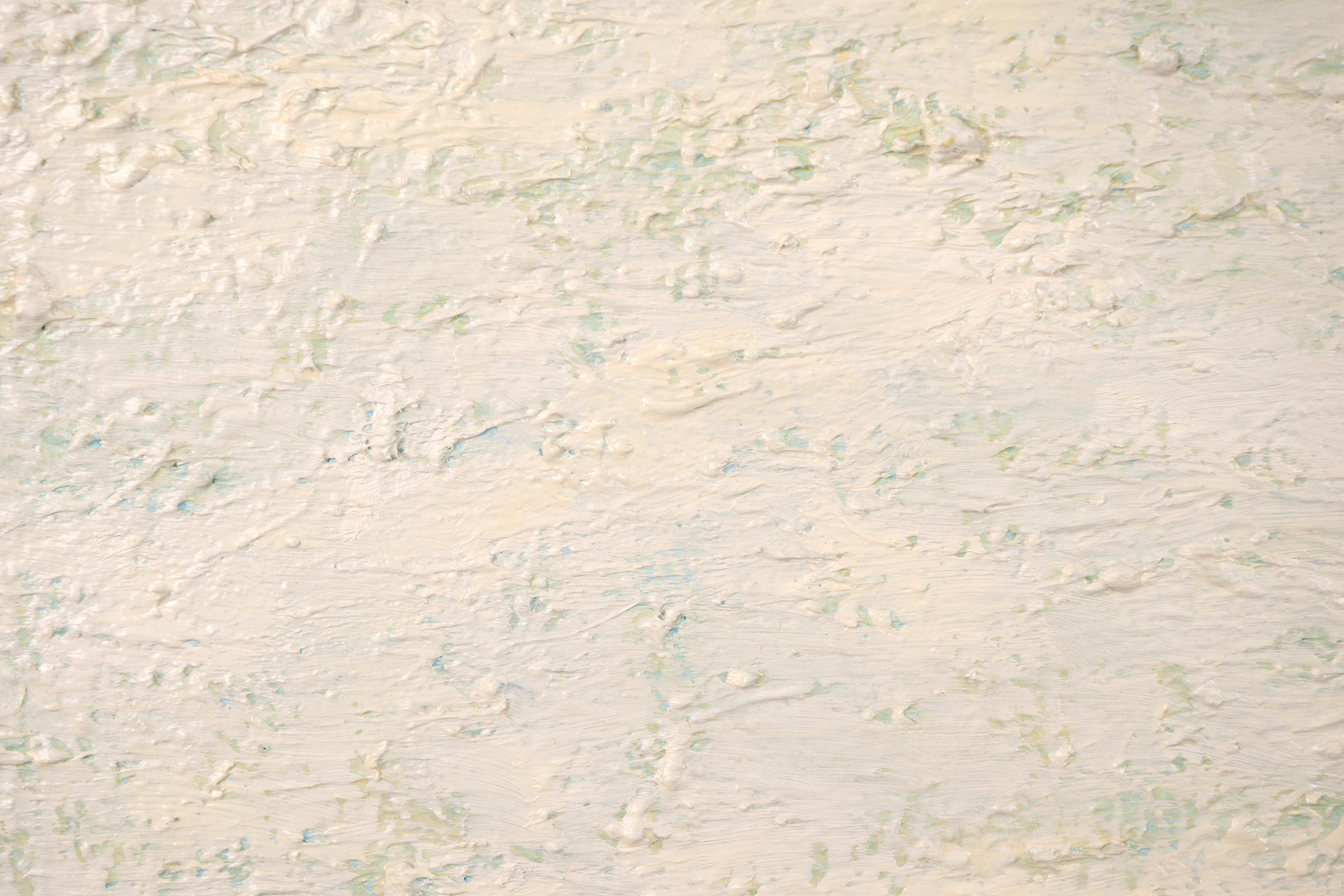 Paesaggio astratto contemporaneo in campo colorato in color crema e verde - Painting Color-Field di Michael Pauker 