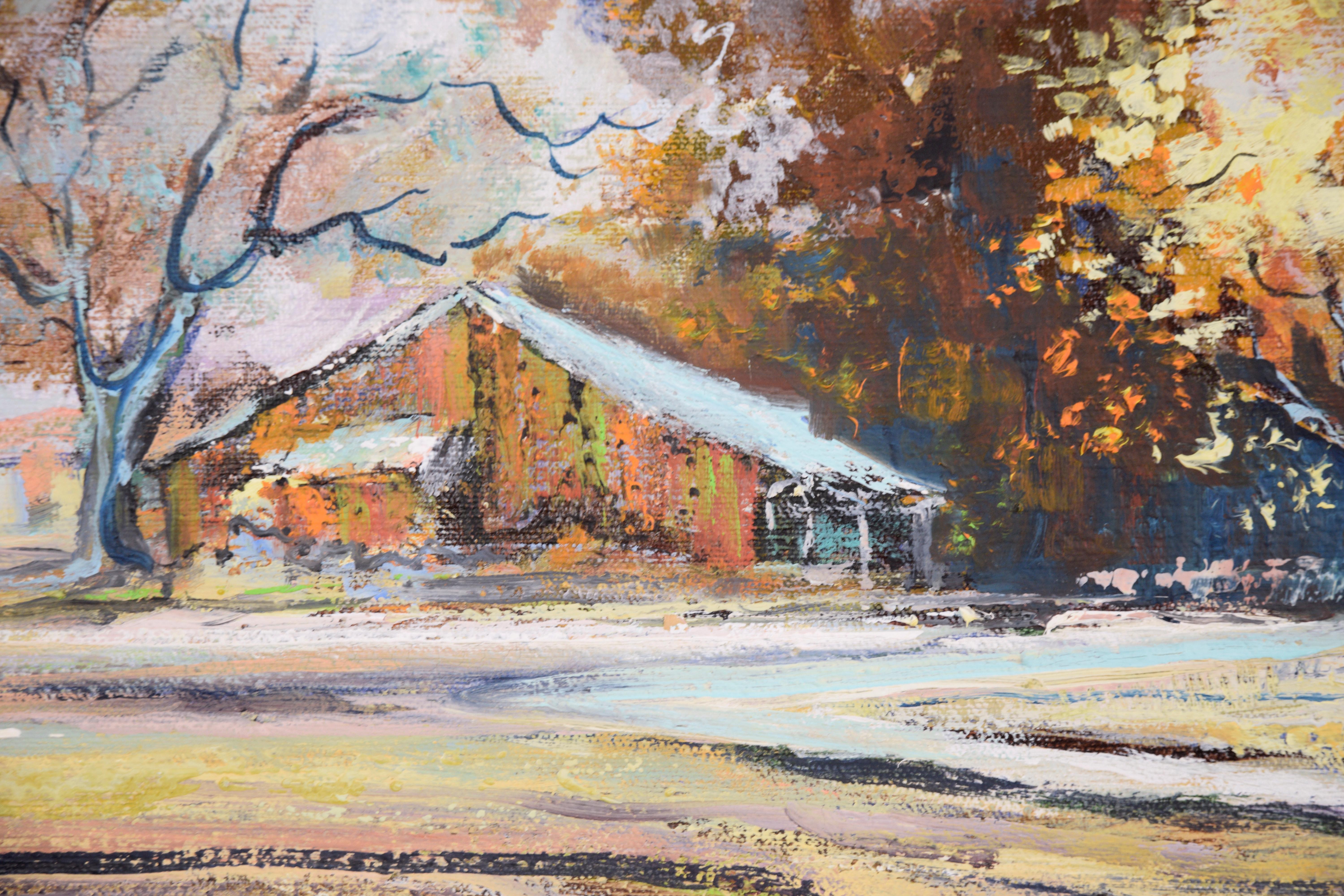 Rural Farm Landscape - American Impressionist Painting by Tom Olson