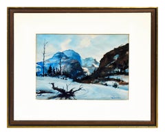 Vintage Yosemite Tuolumne Meadows in Winter Landscape