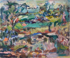 Pond in Spring, Abstract Landscape