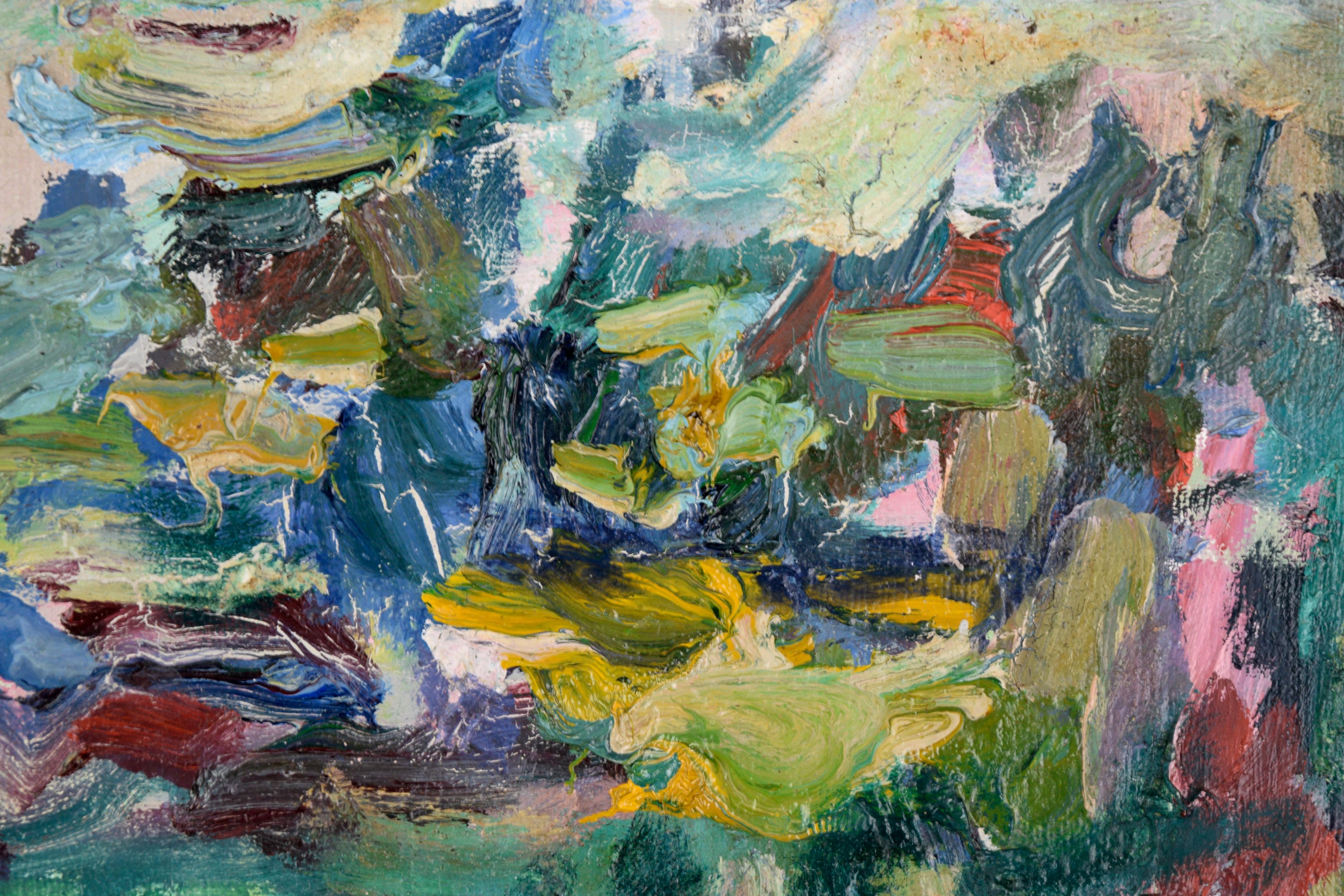 Paysage abstrait d'un étang au printemps - Ukraine - Expressionniste Painting par Igor Ermolov
