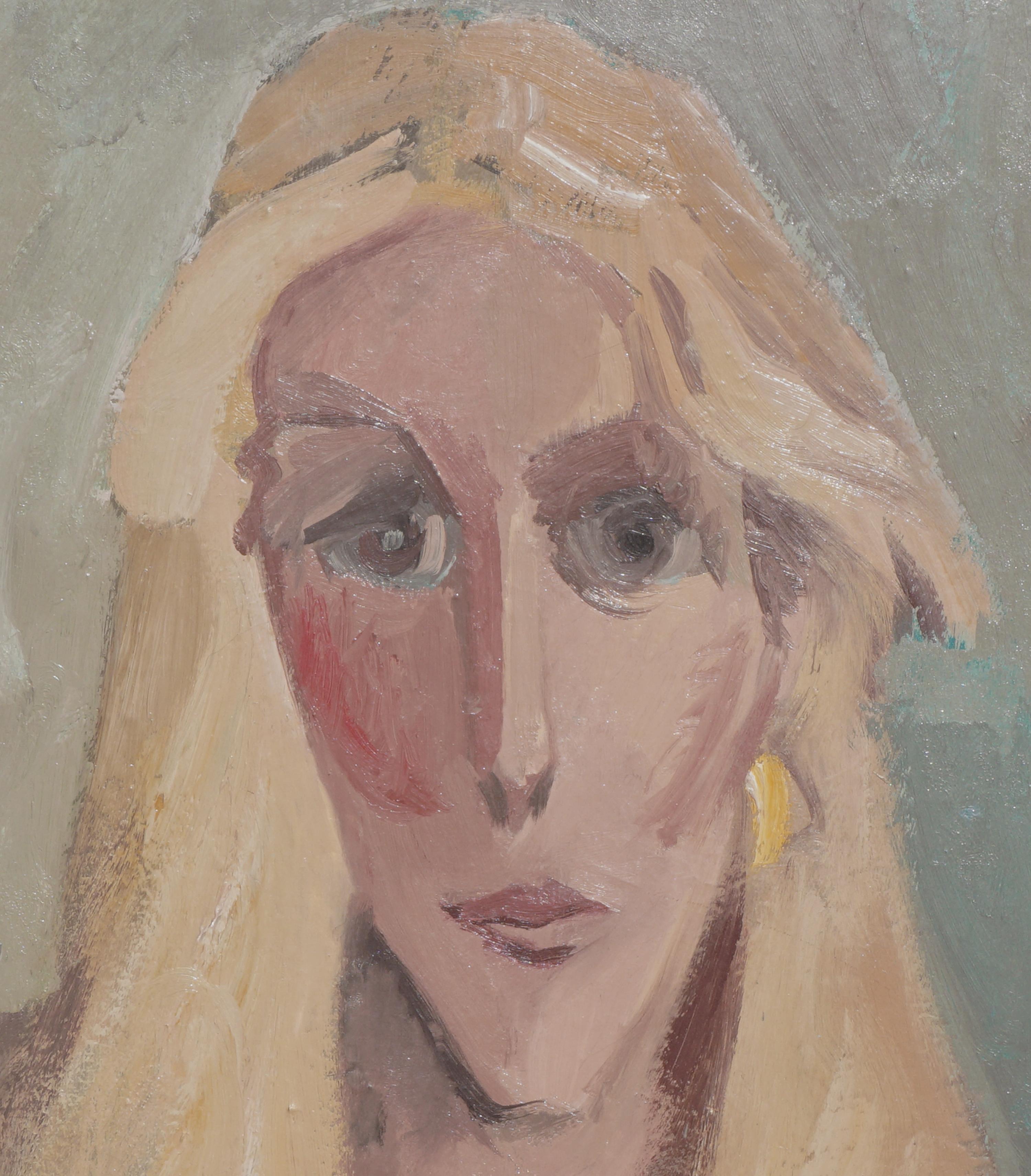 Blonde With Golden Earring - Painting by Harvey C. Parks