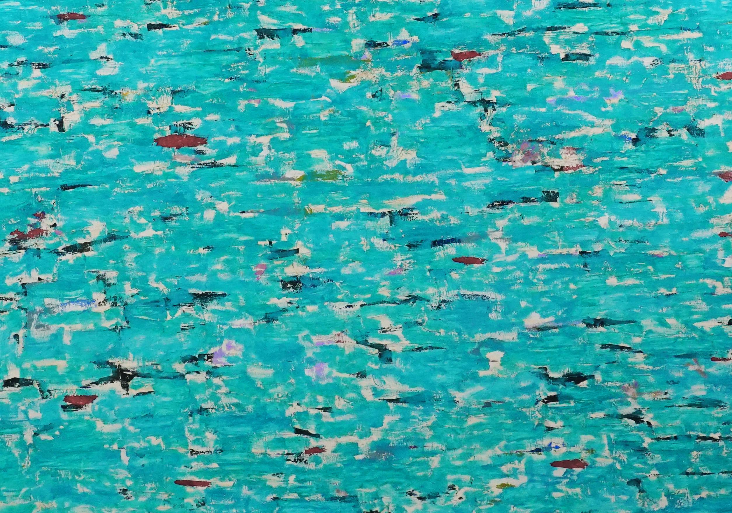 Palm Springs Swimming Pool Reflections Abstract - Painting by Michael Pauker 
