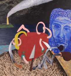 „“Guten Tag zu allem“, zeitgenössische surreale, figurative, abstrakte Landschaft