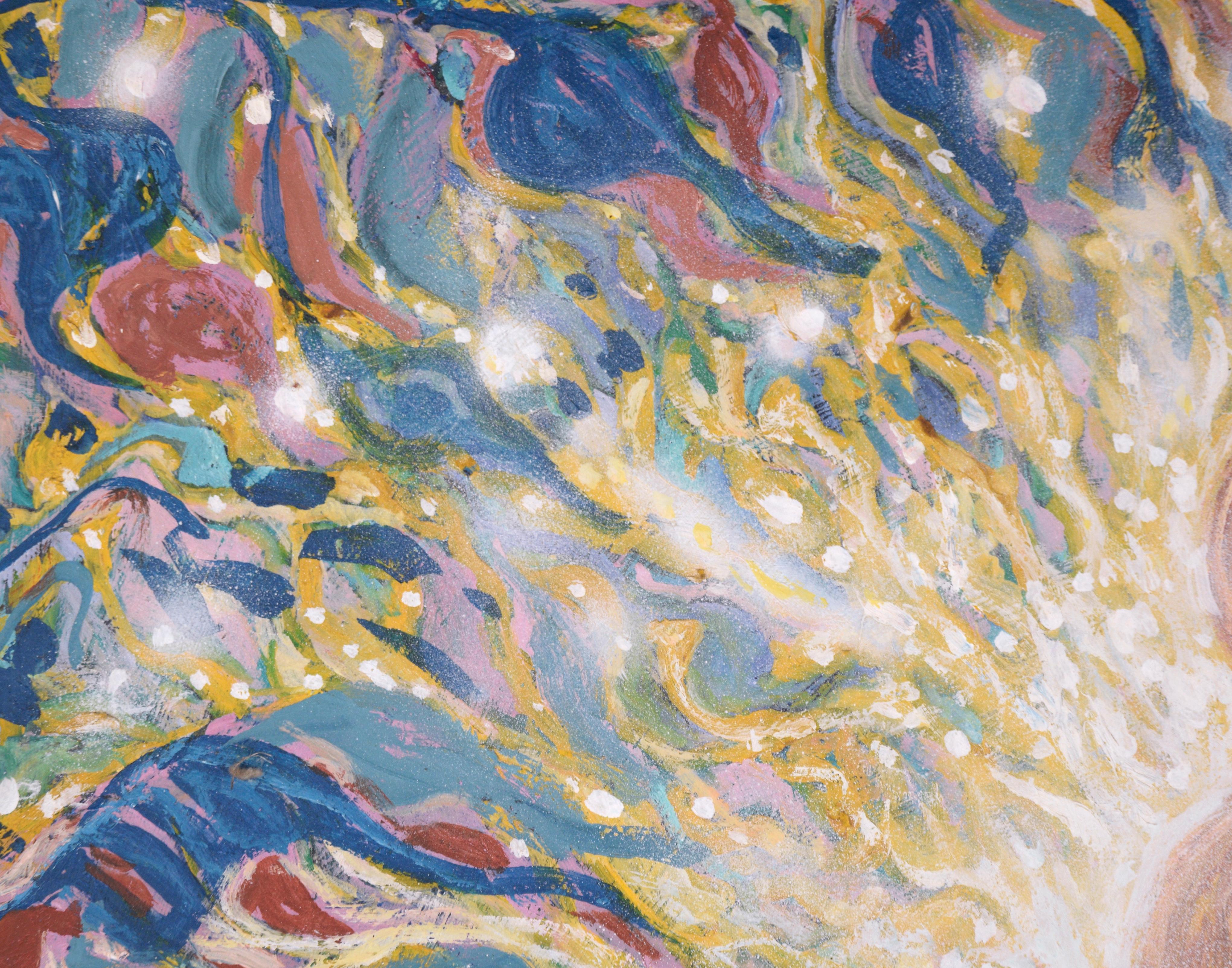 Abstraktes, visionäres Porträt einer Frau unter Blumen, Transzendenz (Symbolismus), Painting, von Richard Elliot Poole