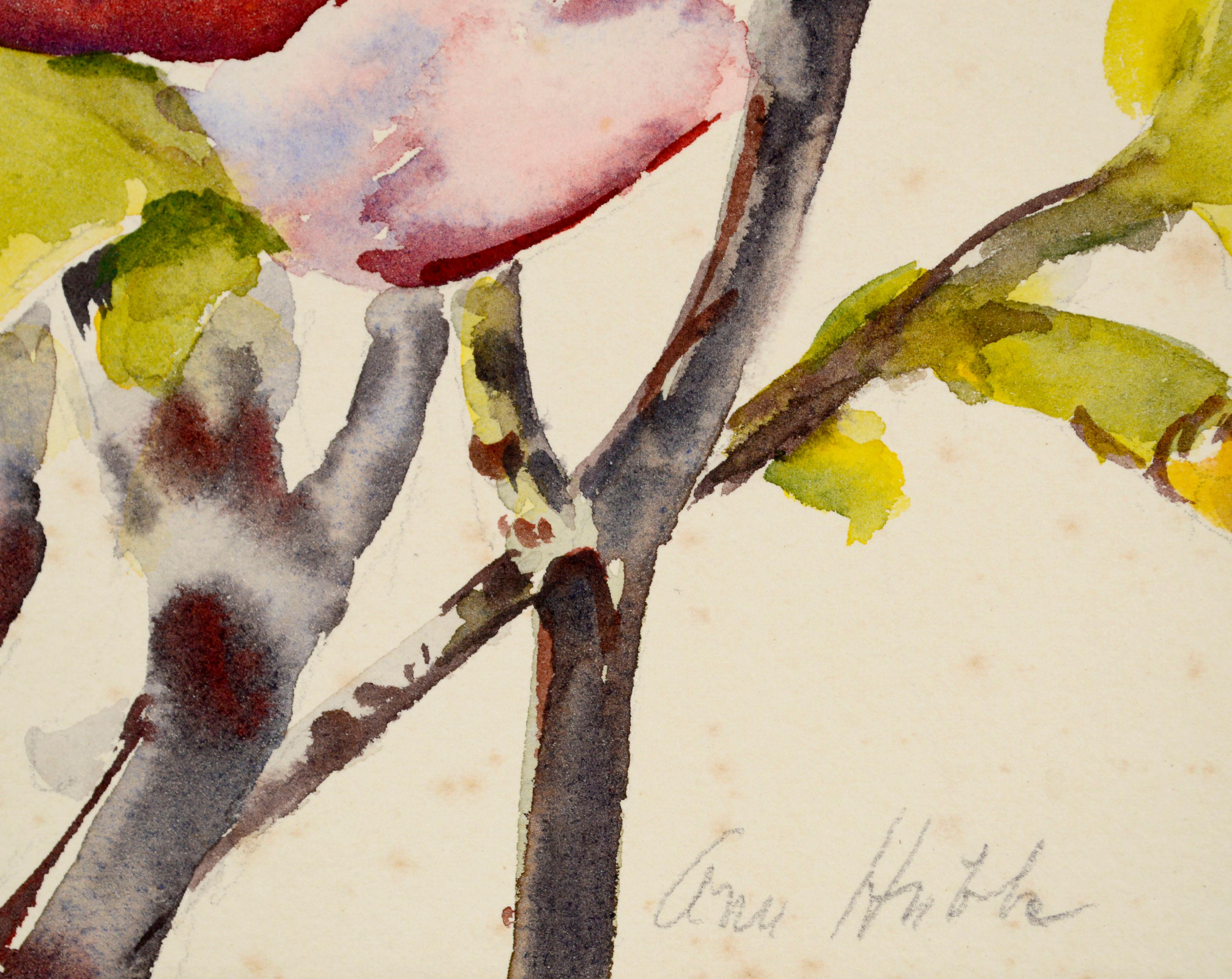 Mid-Century Magnolie-Blumenblüten-Stillleben, Magnolie  (Beige), Still-Life, von Ann Hobbs 