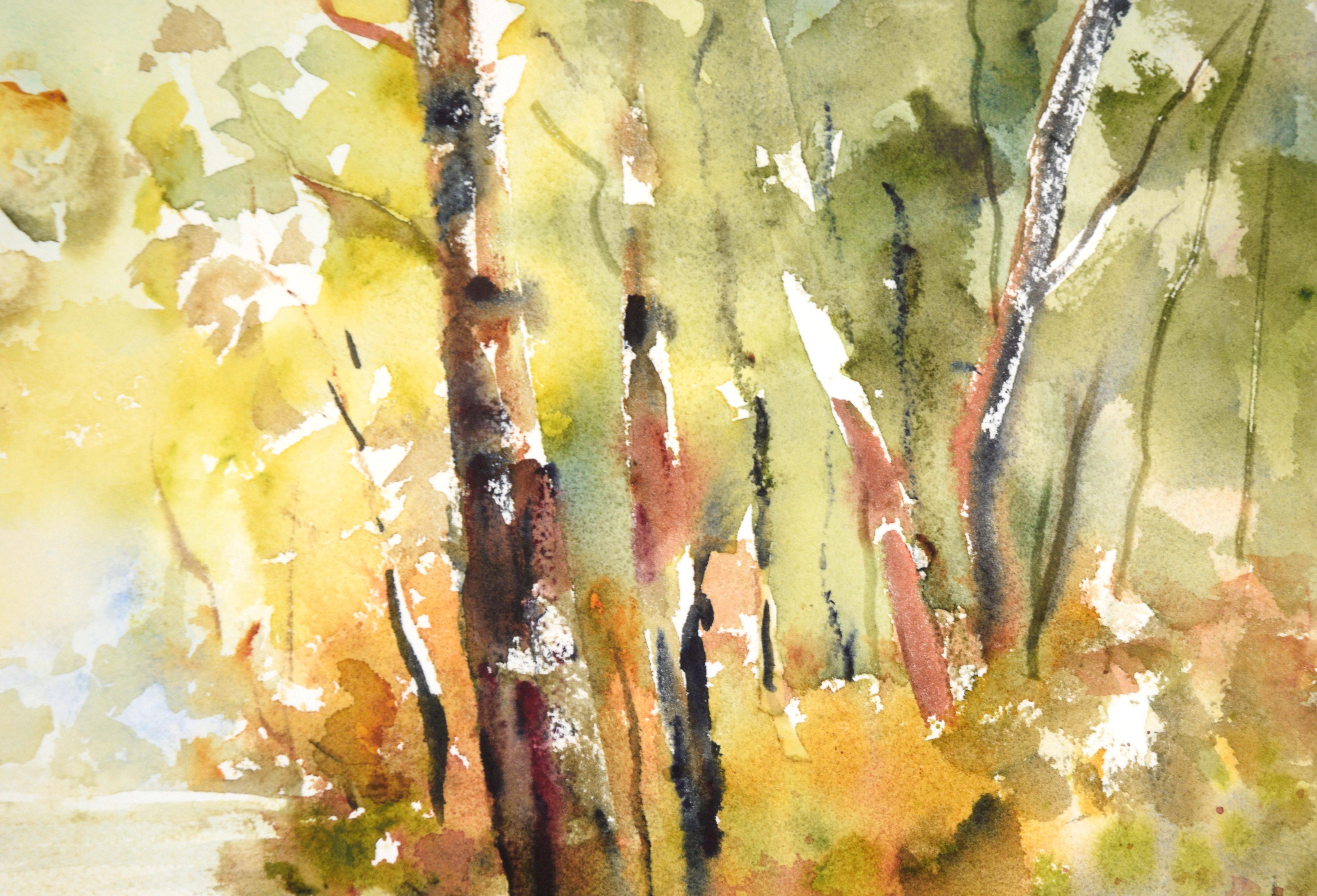 Stream in the Woods - Landscape - American Impressionist Art by Kay Clark