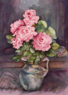 Pink Roses, Spring Bouquet Still-Life