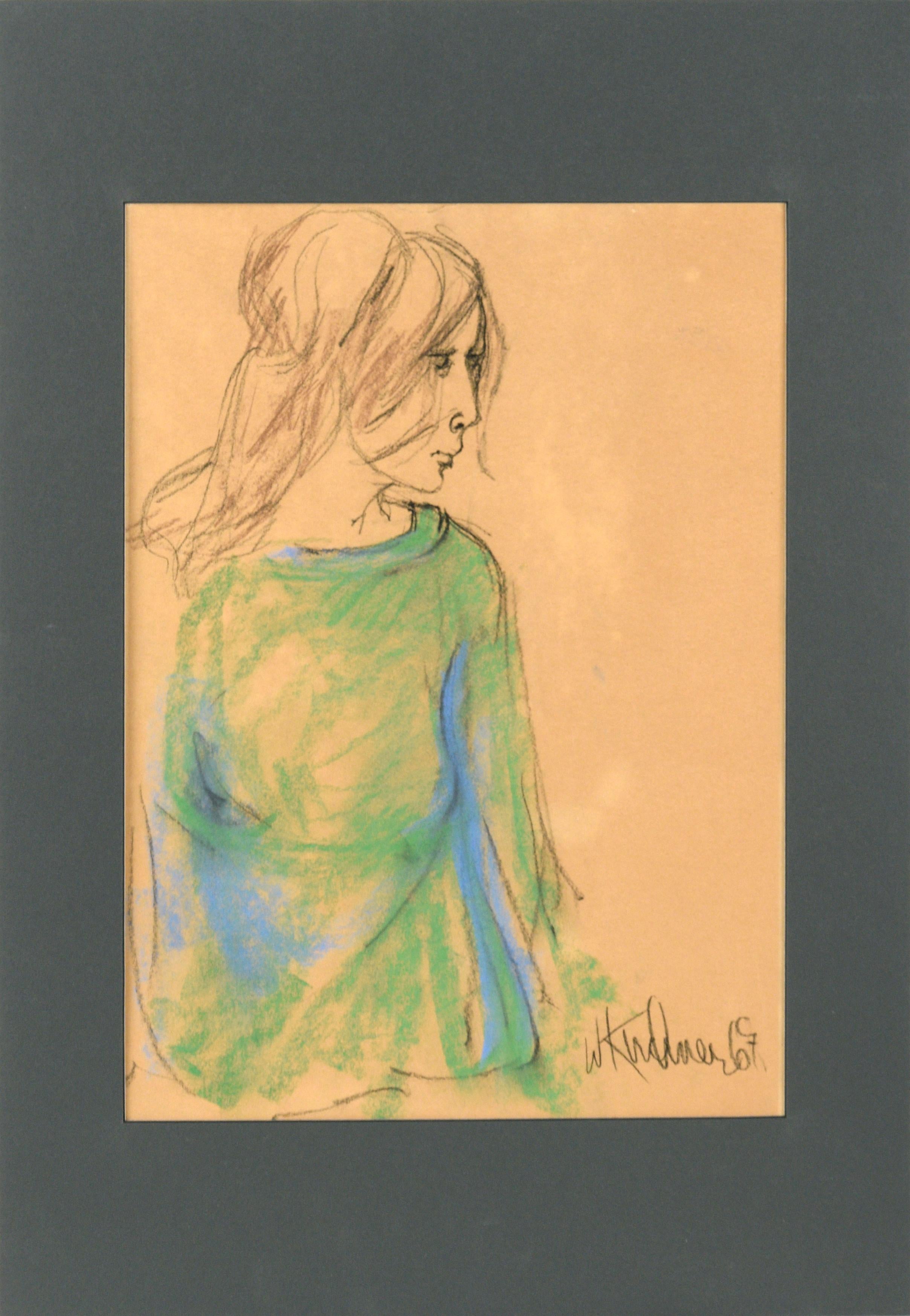 Portrait of a Woman in a Green Shirt -San Francisco Bay Area Figurative Movement