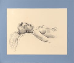Reclining Nude Woman, Realist Figurative Charcoal Drawing