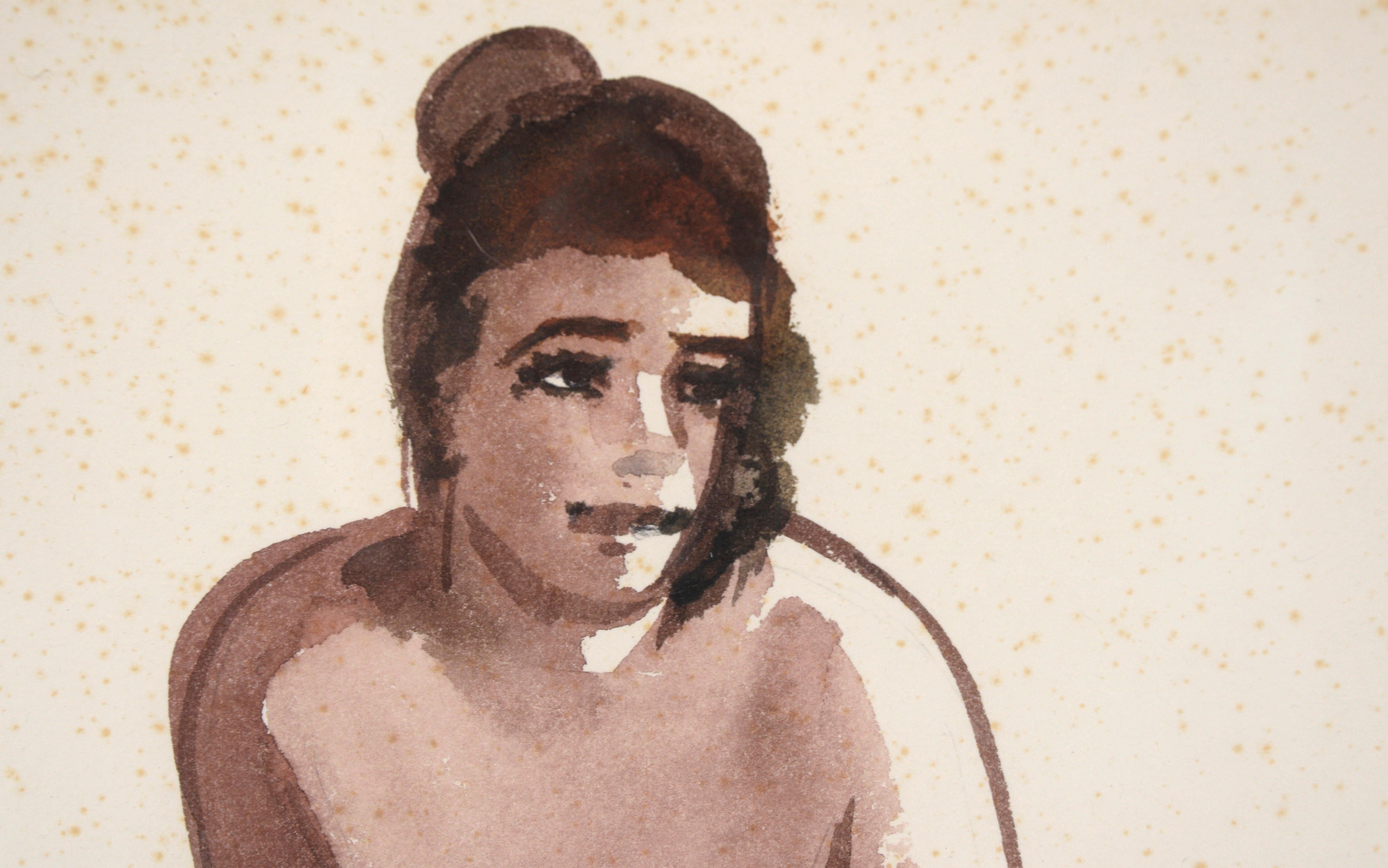 Desnudo reclinado - Movimiento figurativo de mediados de siglo en el área de la bahía Estudio de figura femenina en venta 1