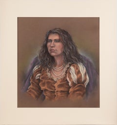 Pastel Portrait of a Shakespearean Woman with Pearls