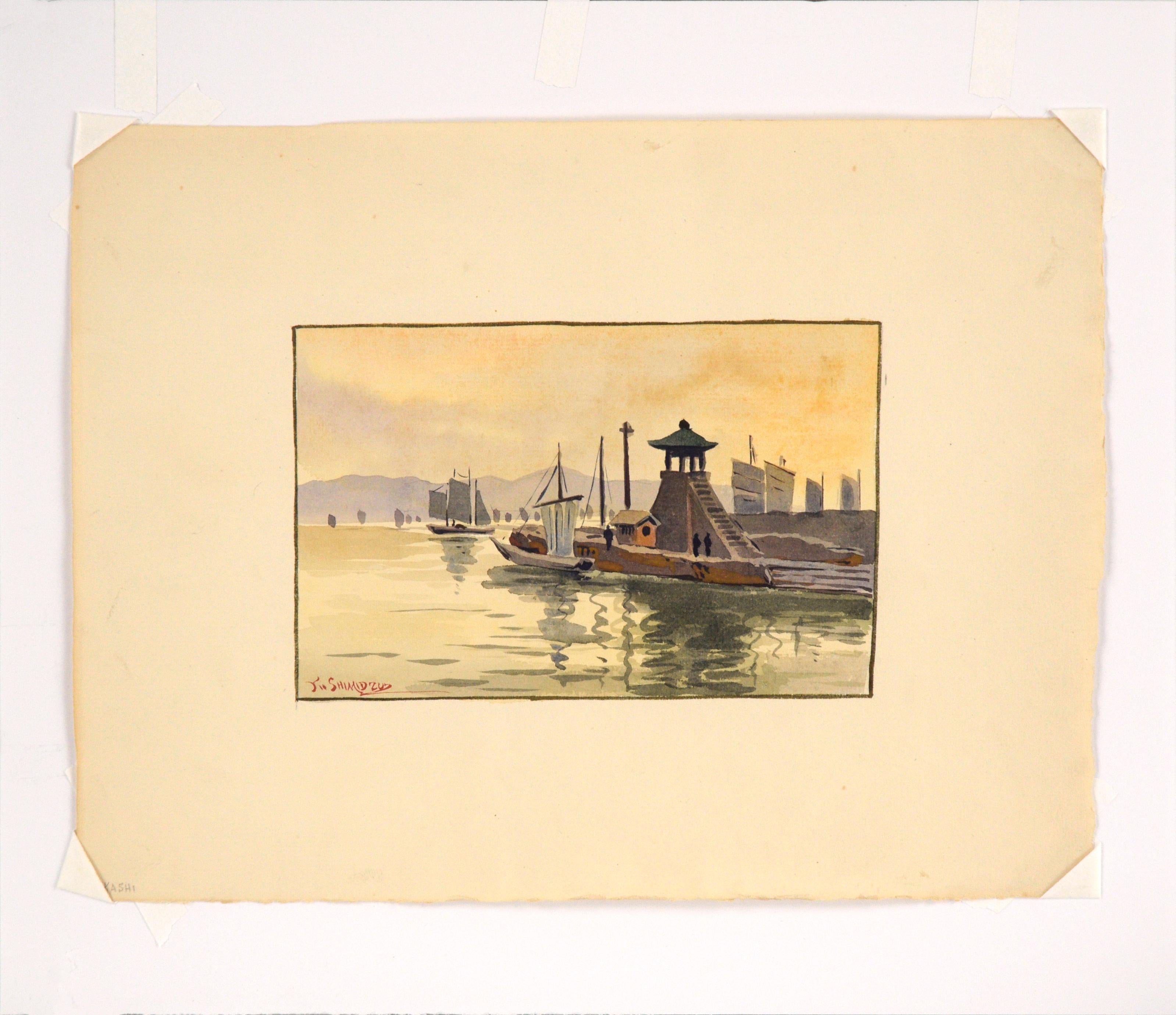 Sailboats at the Dock - Seascape For Sale 1